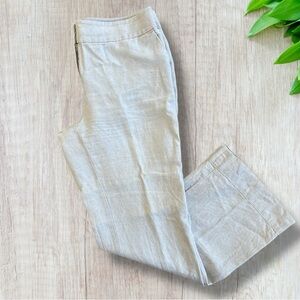 Ann Taylor Loft Linen Julie Trousers Pants Tan Cream Size 12